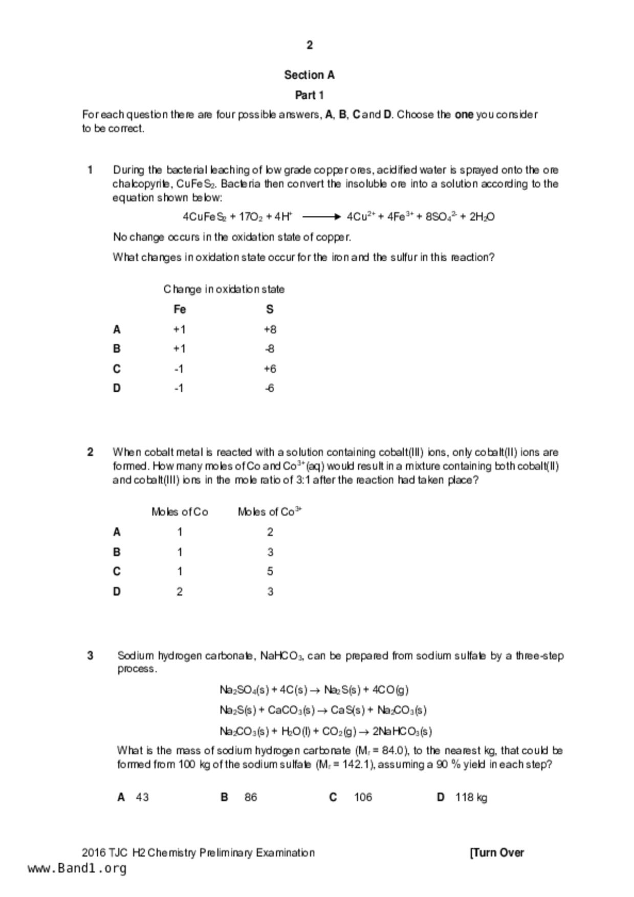 JC2Chemistry試卷