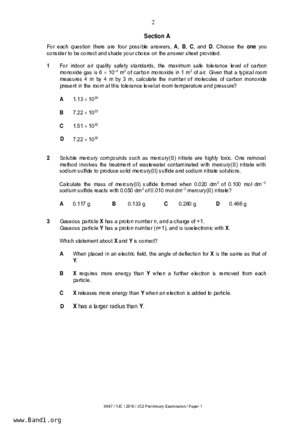 JC2Chemistry試卷