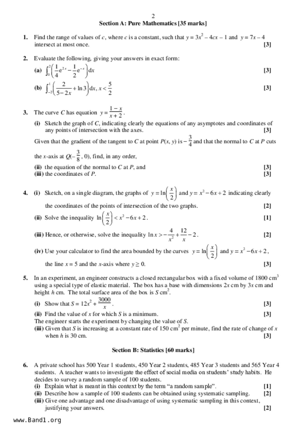 JC2Maths試卷