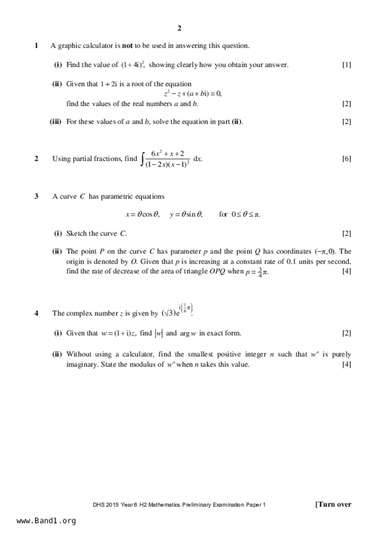 JC2Maths試卷