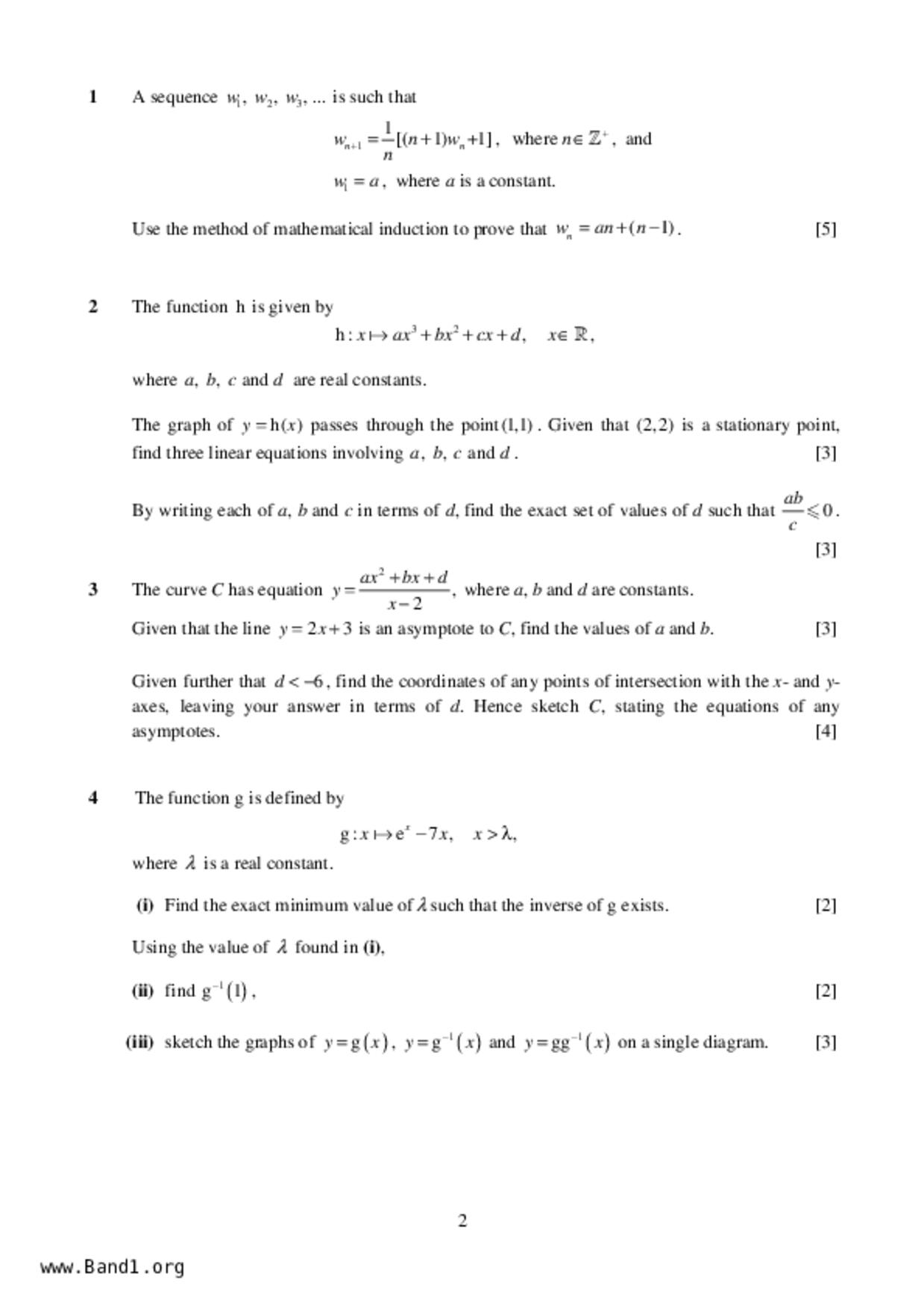 JC2Maths試卷