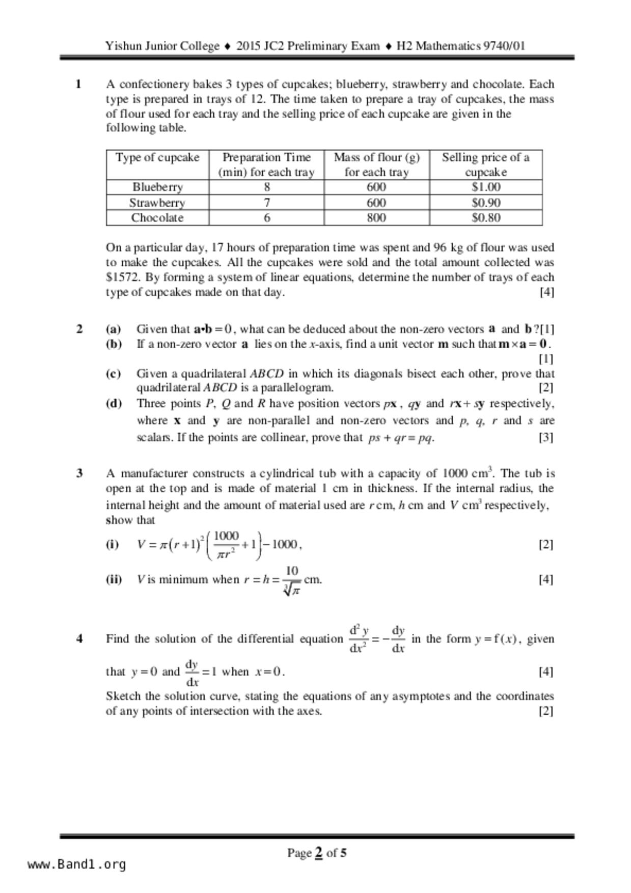 JC2Maths試卷