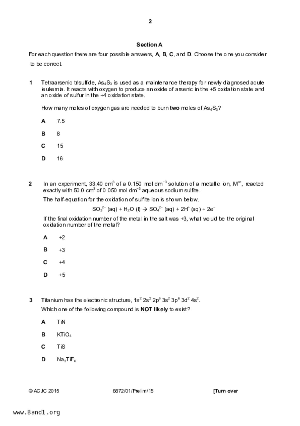 JC2Chemistry試卷