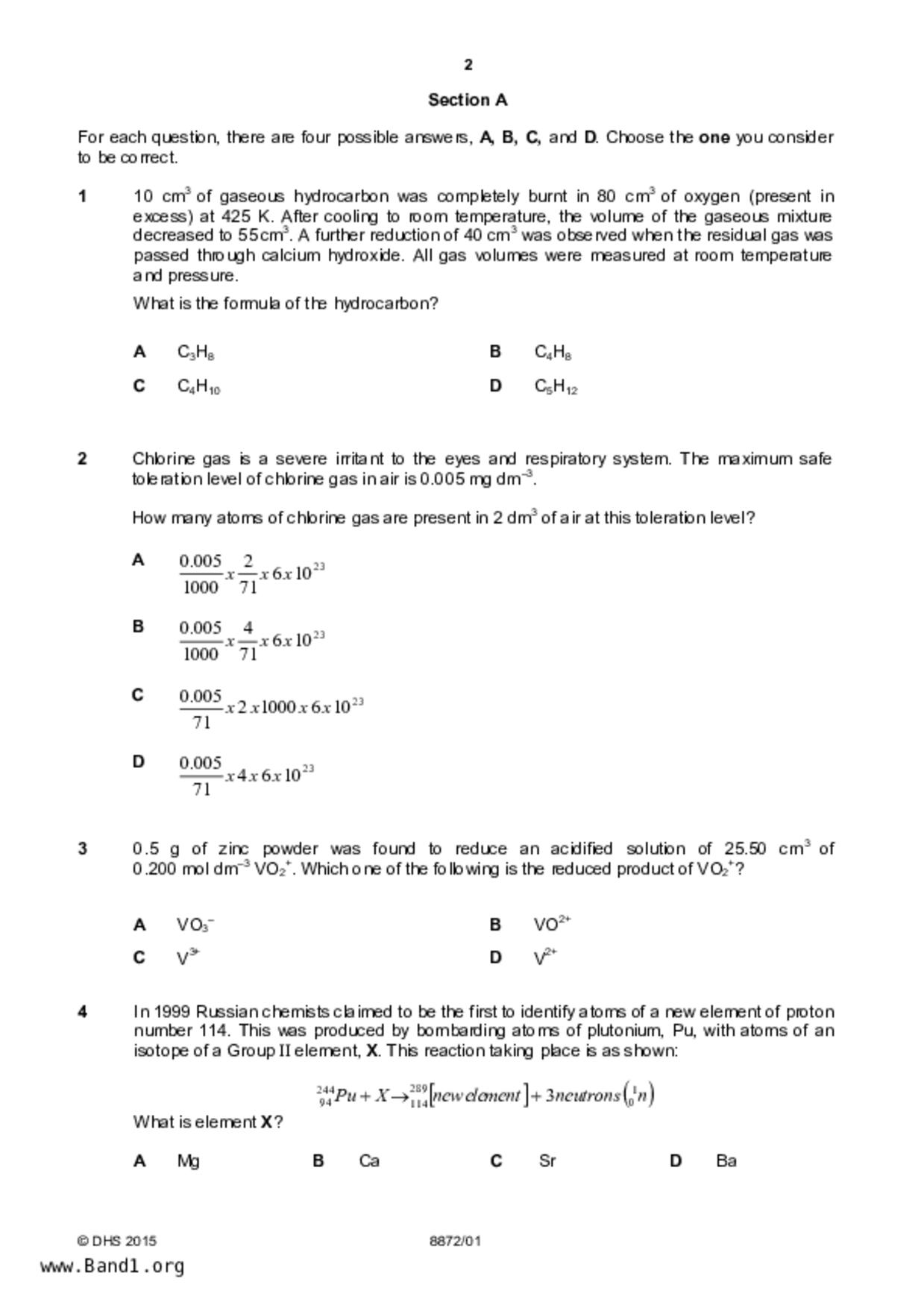 JC2Chemistry試卷