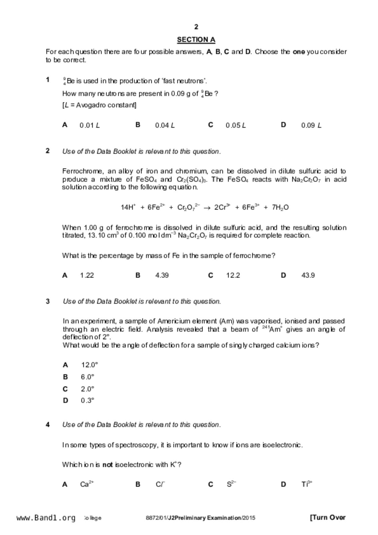 JC2Chemistry試卷