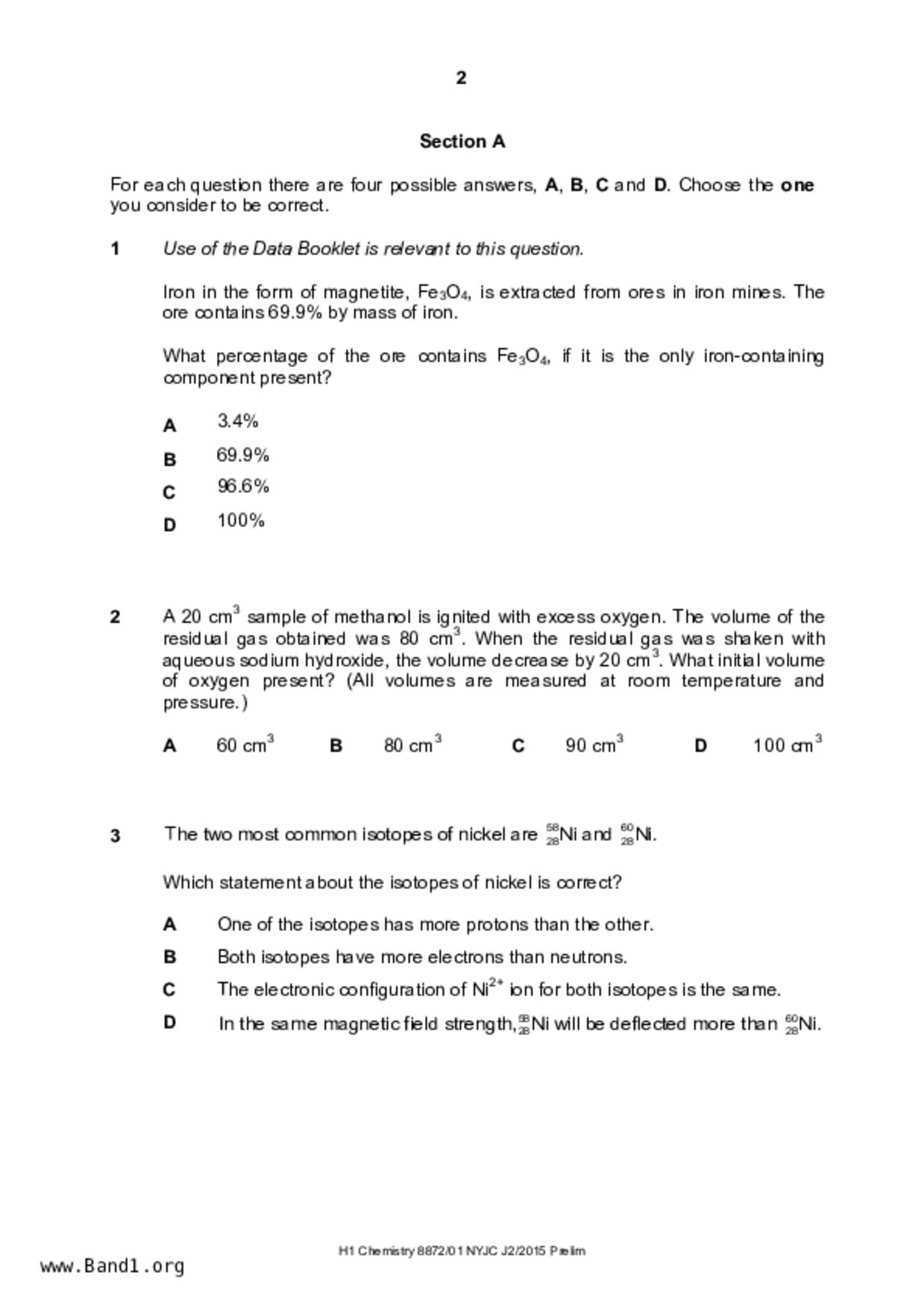 JC2Chemistry試卷