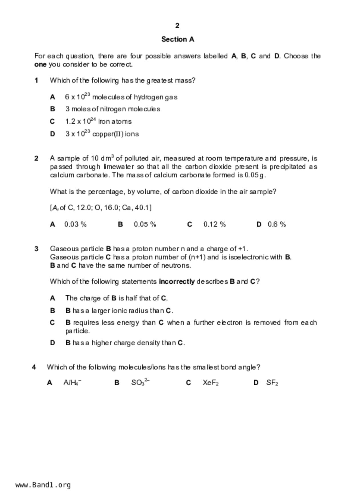JC2Chemistry試卷