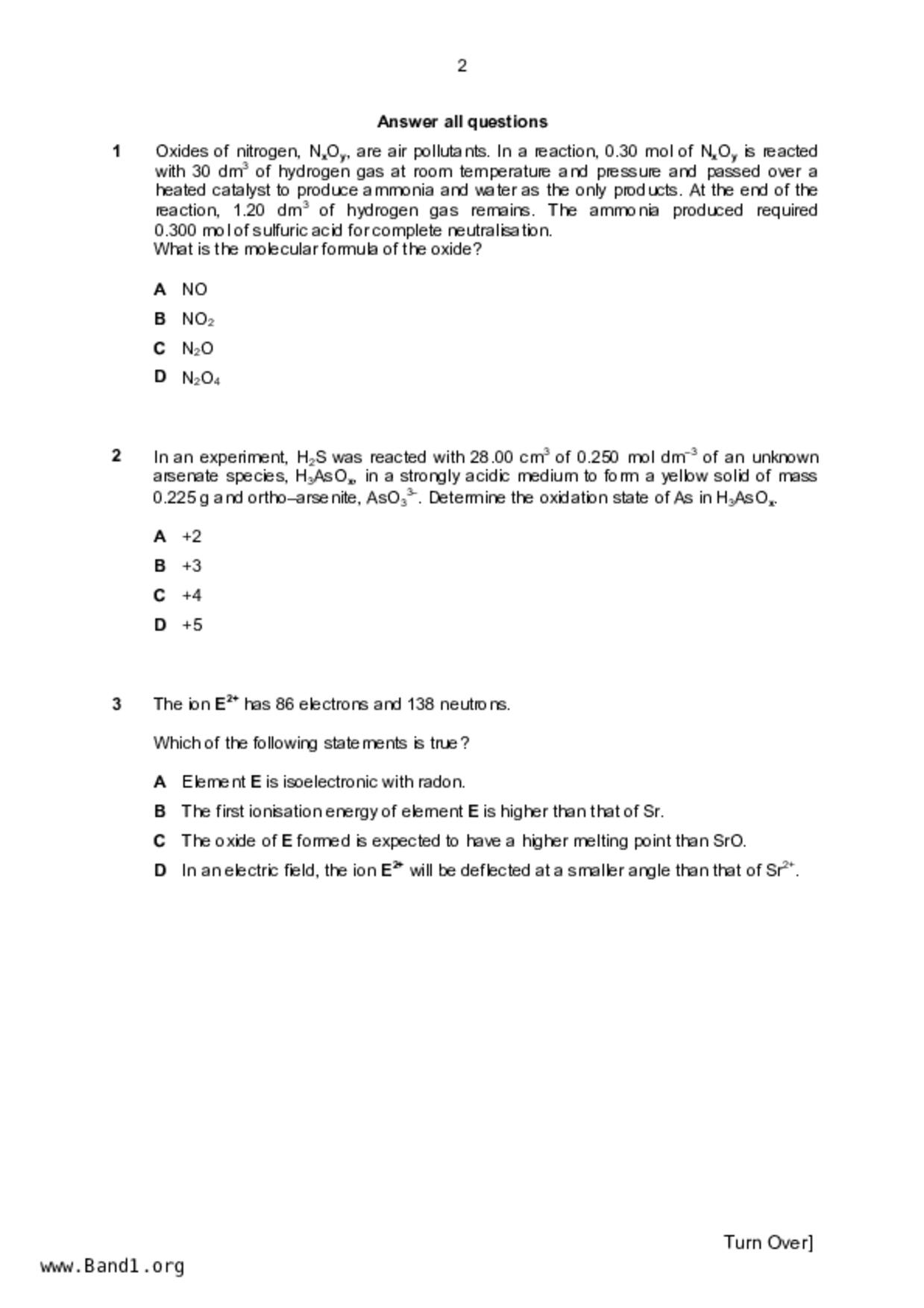 JC2Chemistry試卷