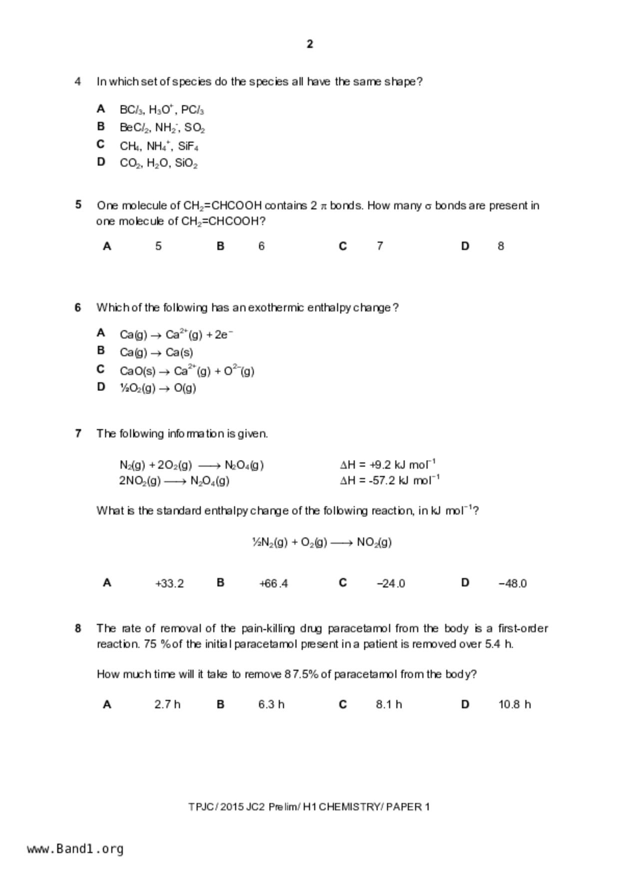 JC2Chemistry試卷