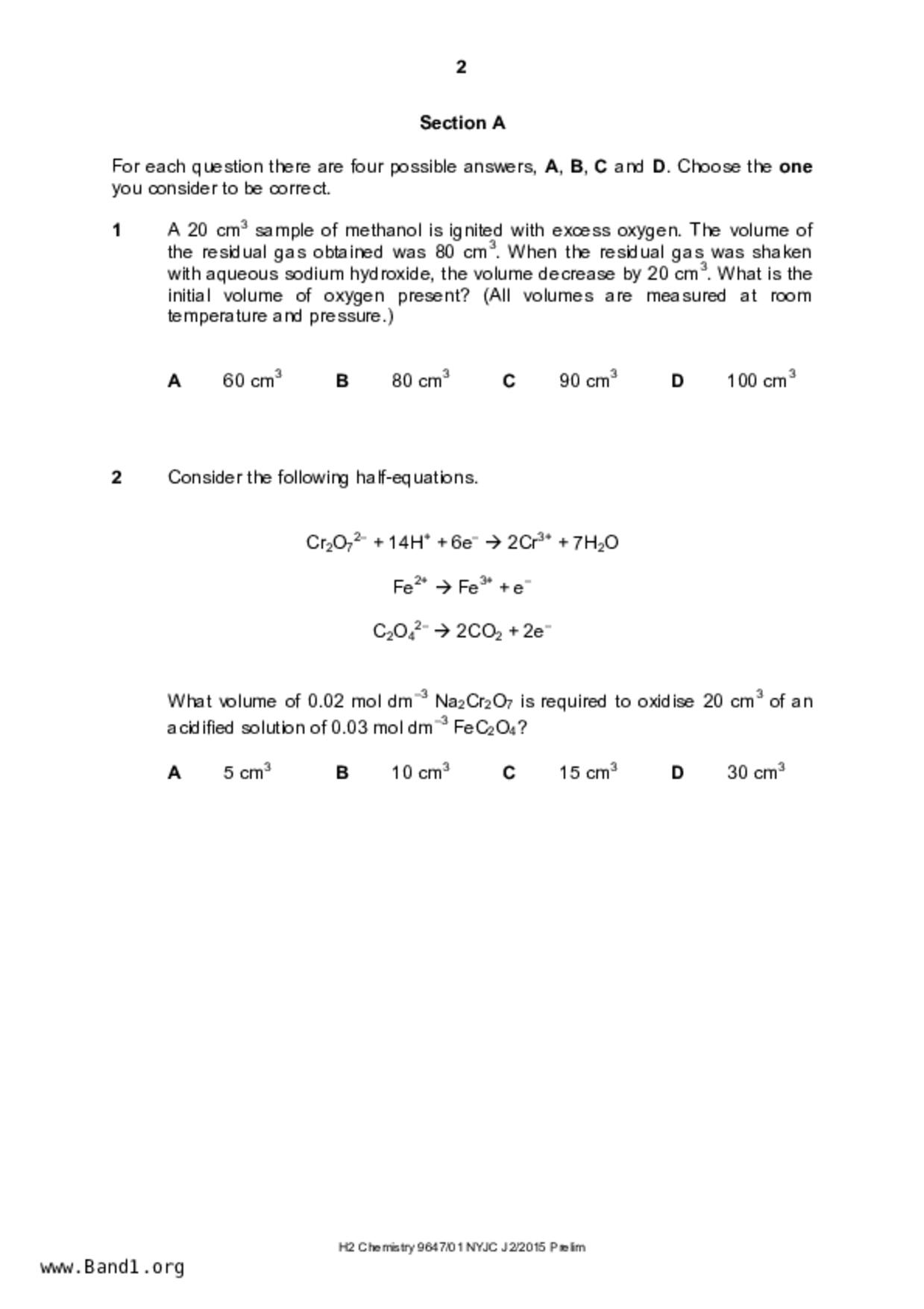 JC2Chemistry試卷