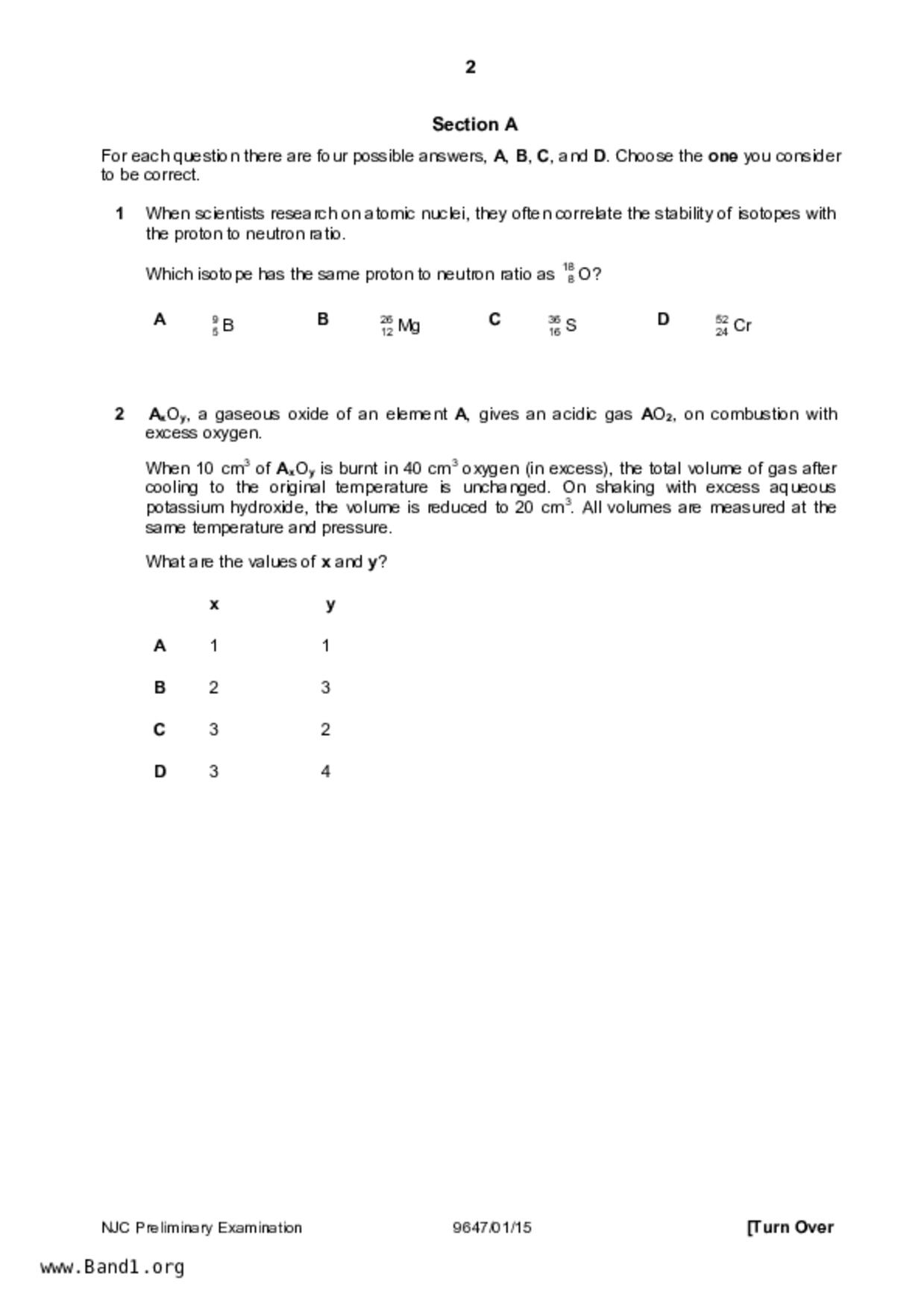 JC2Chemistry試卷