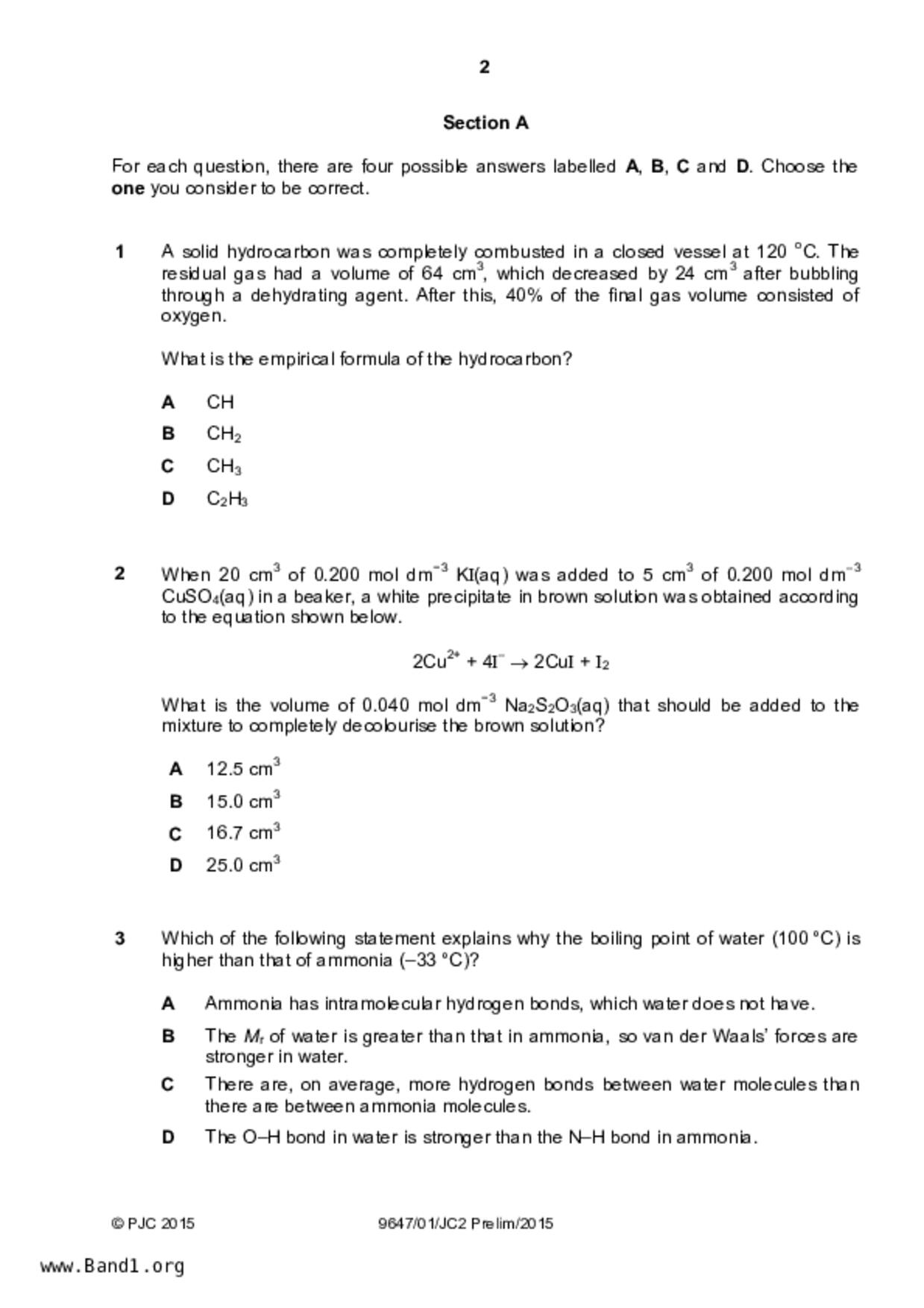 JC2Chemistry試卷