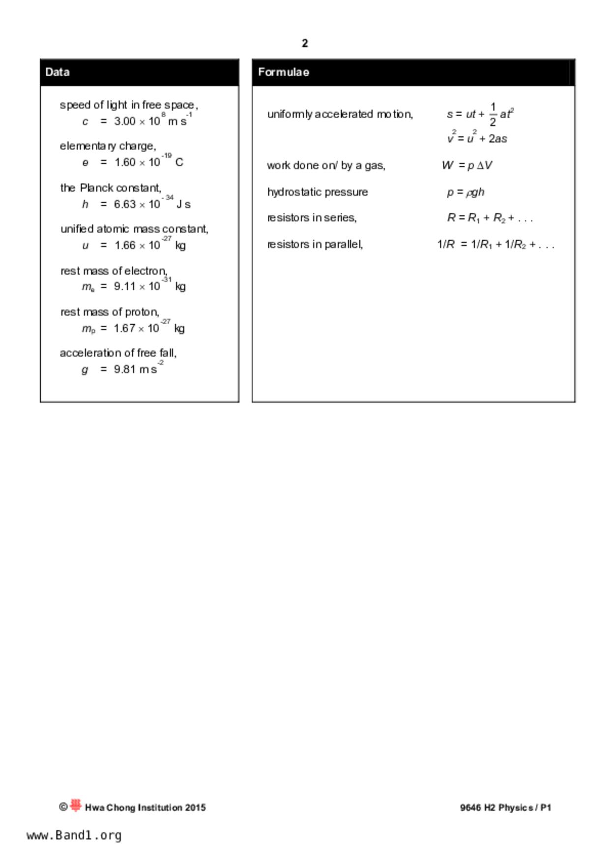 JC2Physics試卷