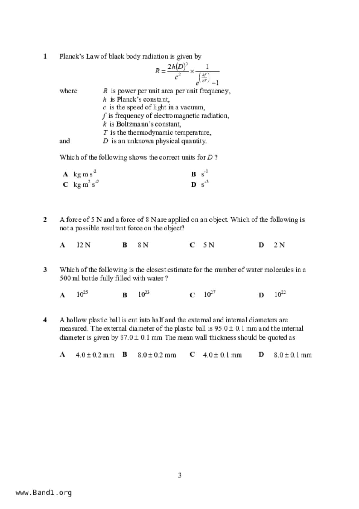 JC2Physics試卷