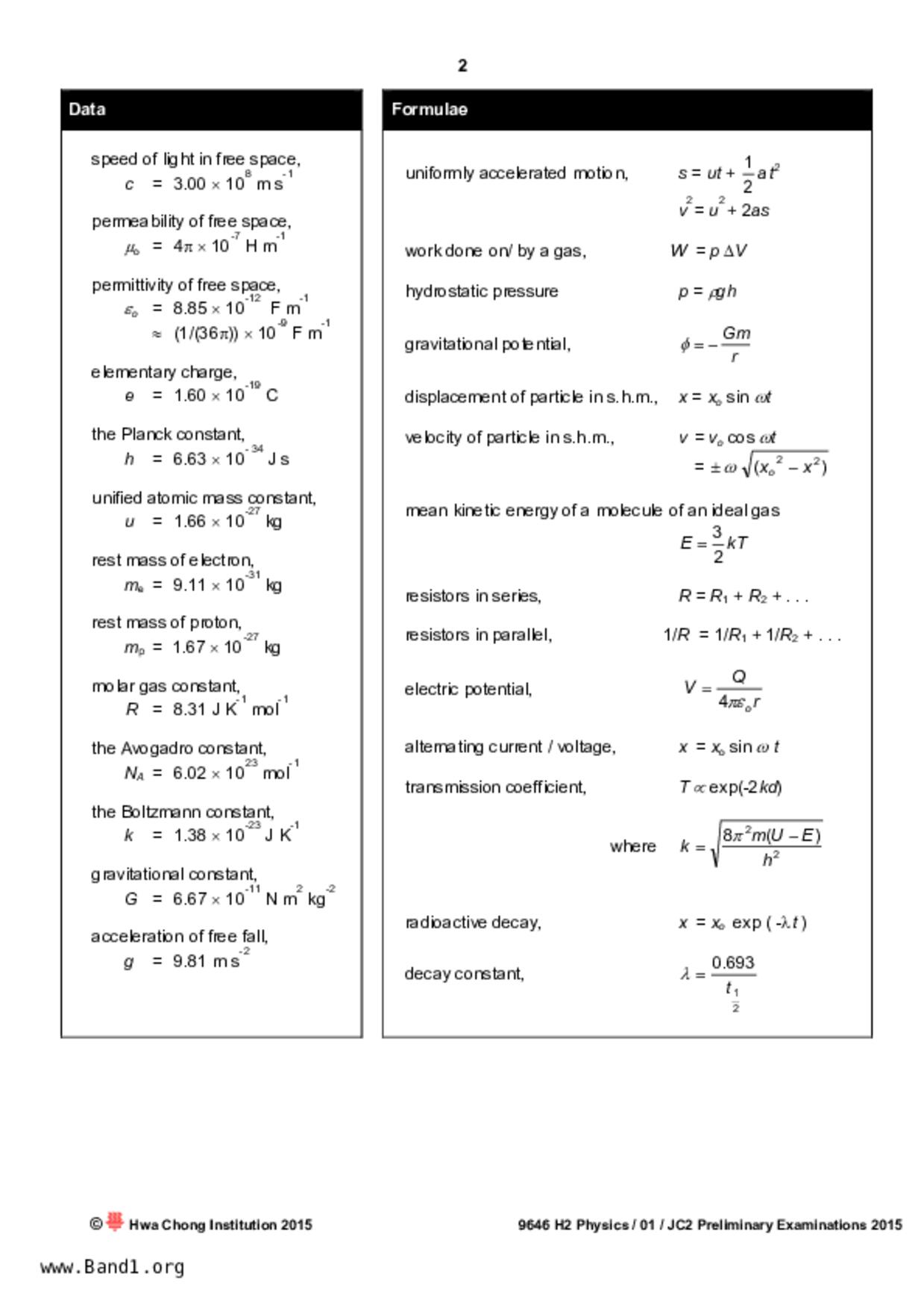 JC2Physics試卷