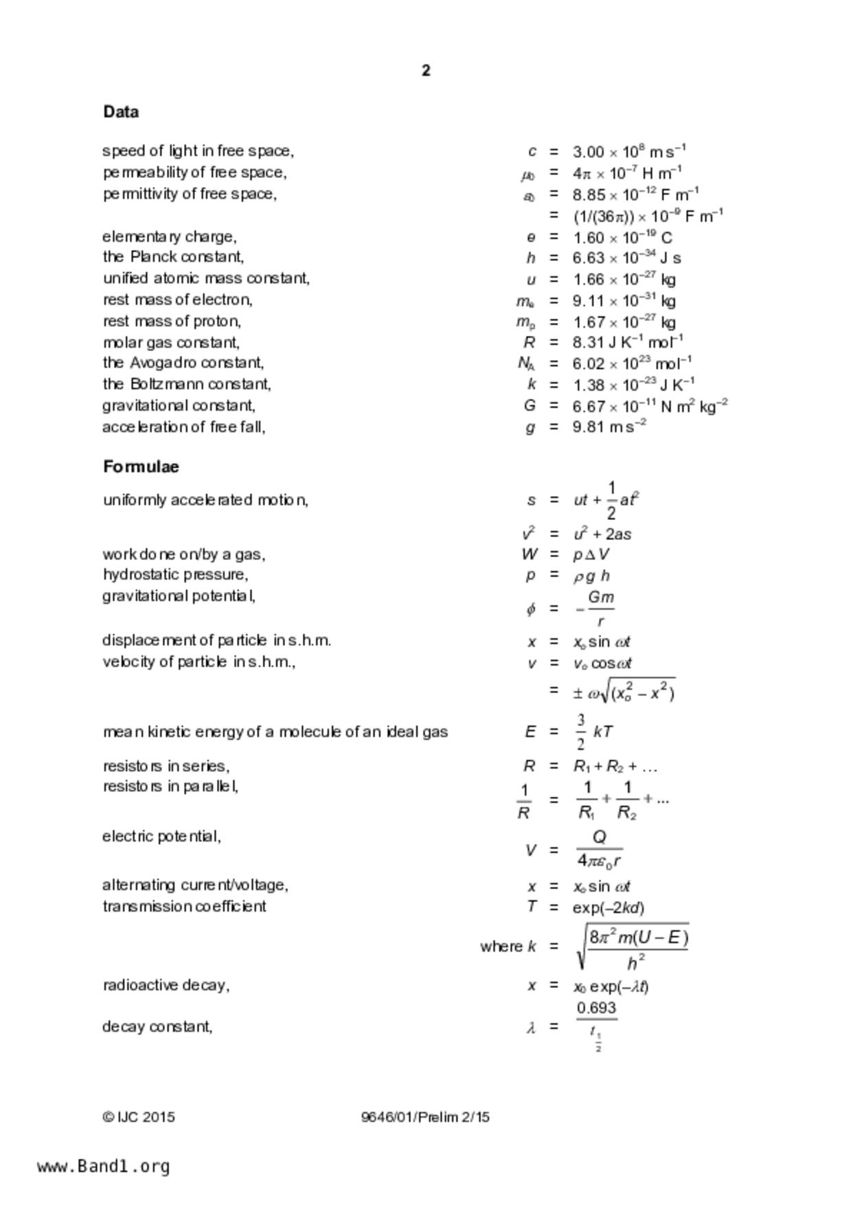 JC2Physics試卷