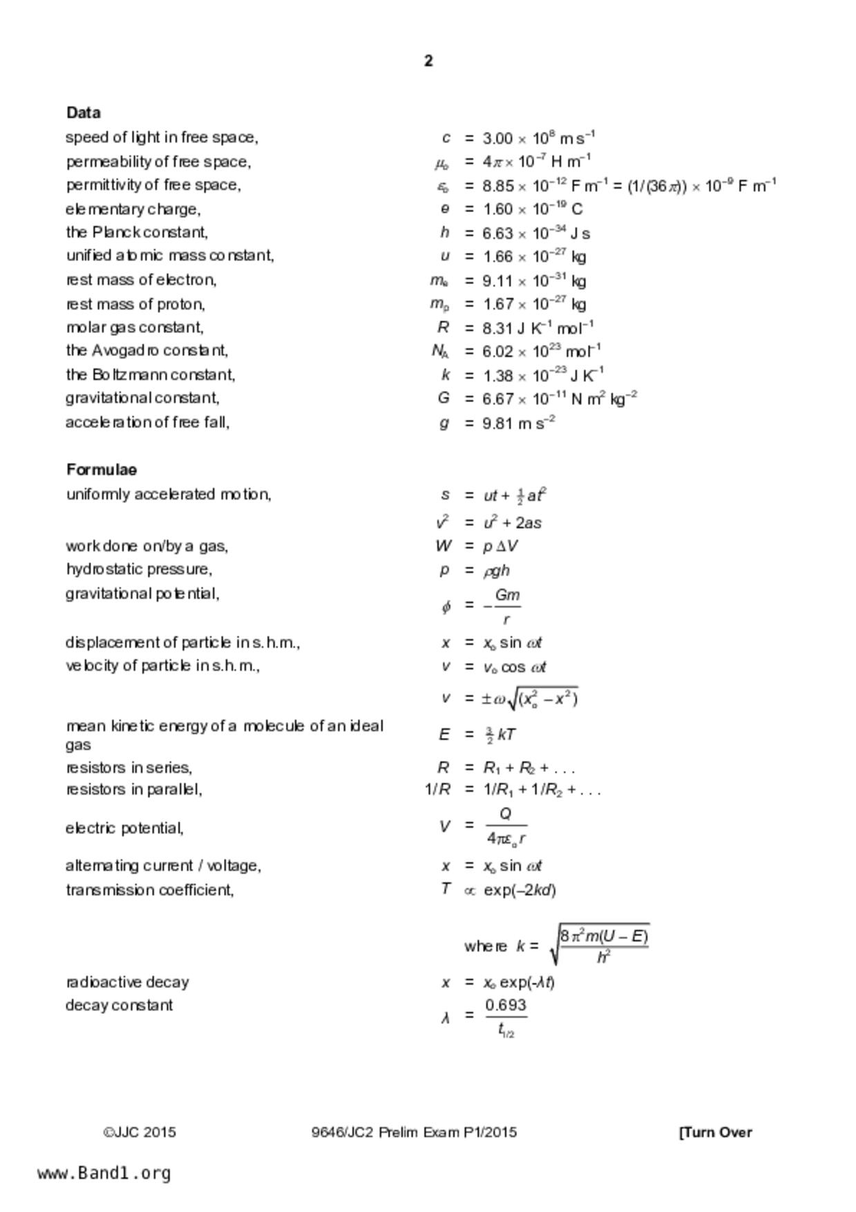 JC2Physics試卷