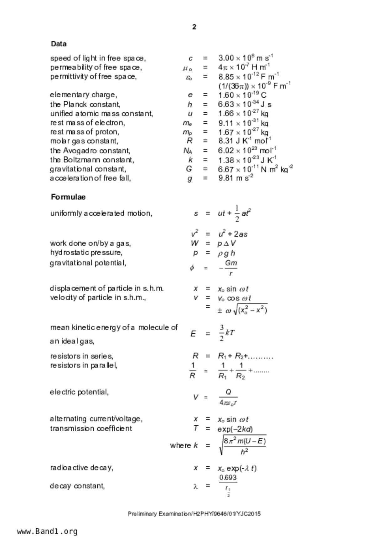 JC2Physics試卷
