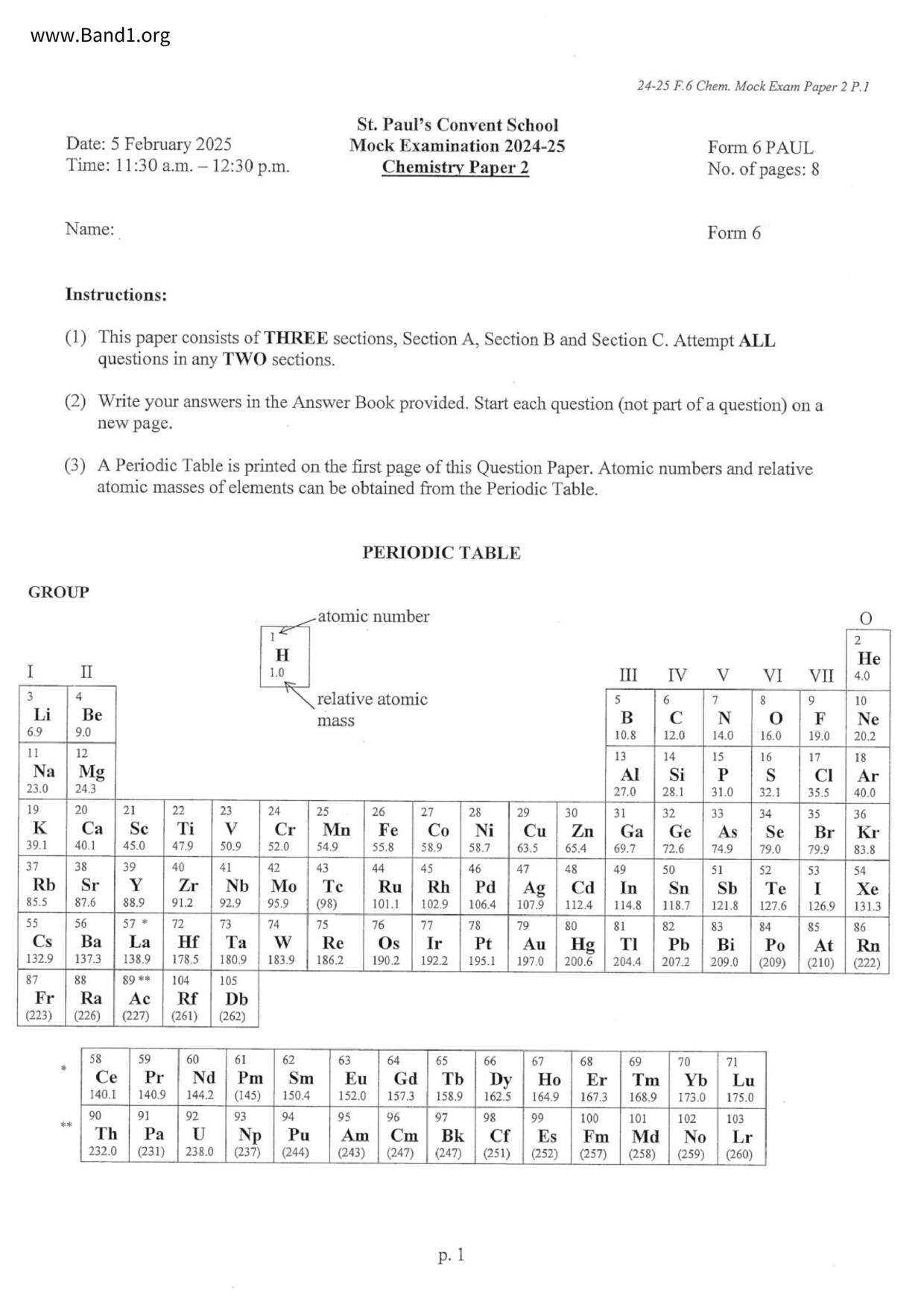 F6Chemistry試卷